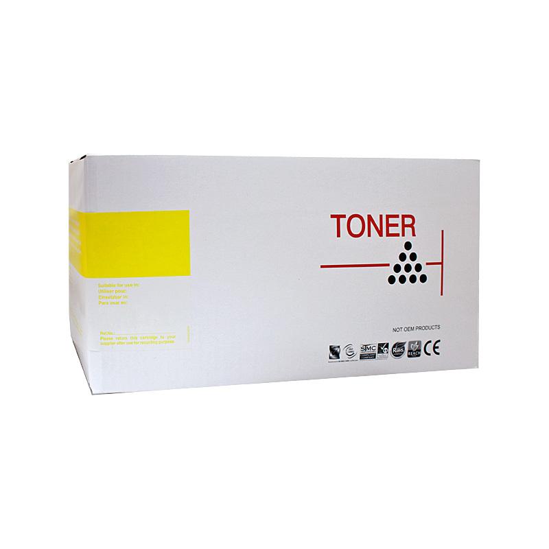 AUSTIC Premium Laser Toner Cartridge Sam # 506 in yellow, designed for Samsung printers, showcasing its sleek design and packaging.